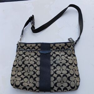 Coach Black and Tan Designer Shoulder Bag